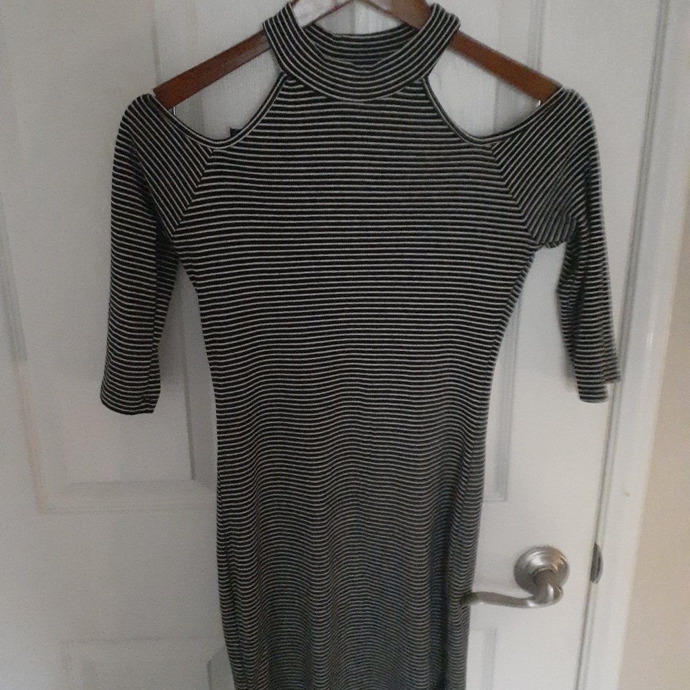 A black and white mini dress